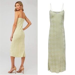 Pistola Mari Slip Dress – Citron Grid, Celery Green - Size L